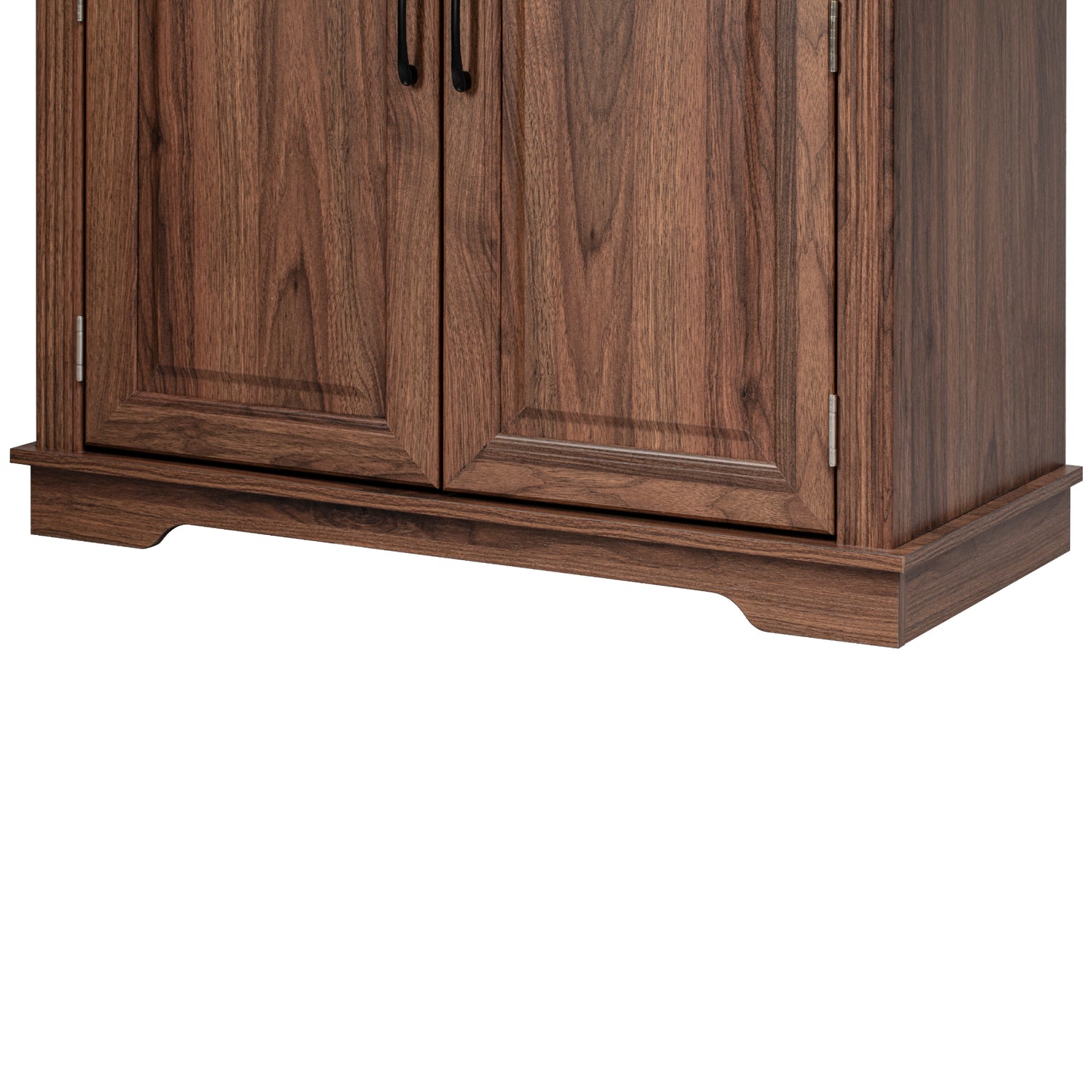 K&K 71" Tall Kitchen Pantry Cabinet with 3 Pull Out Cabinet Organizers, Farmhouse Embossed Texture Storage Cabinet with 6 Door Shelves, 2 Drawers, Freestanding Cupboard for Kitchen, Dining Room Brown image 5