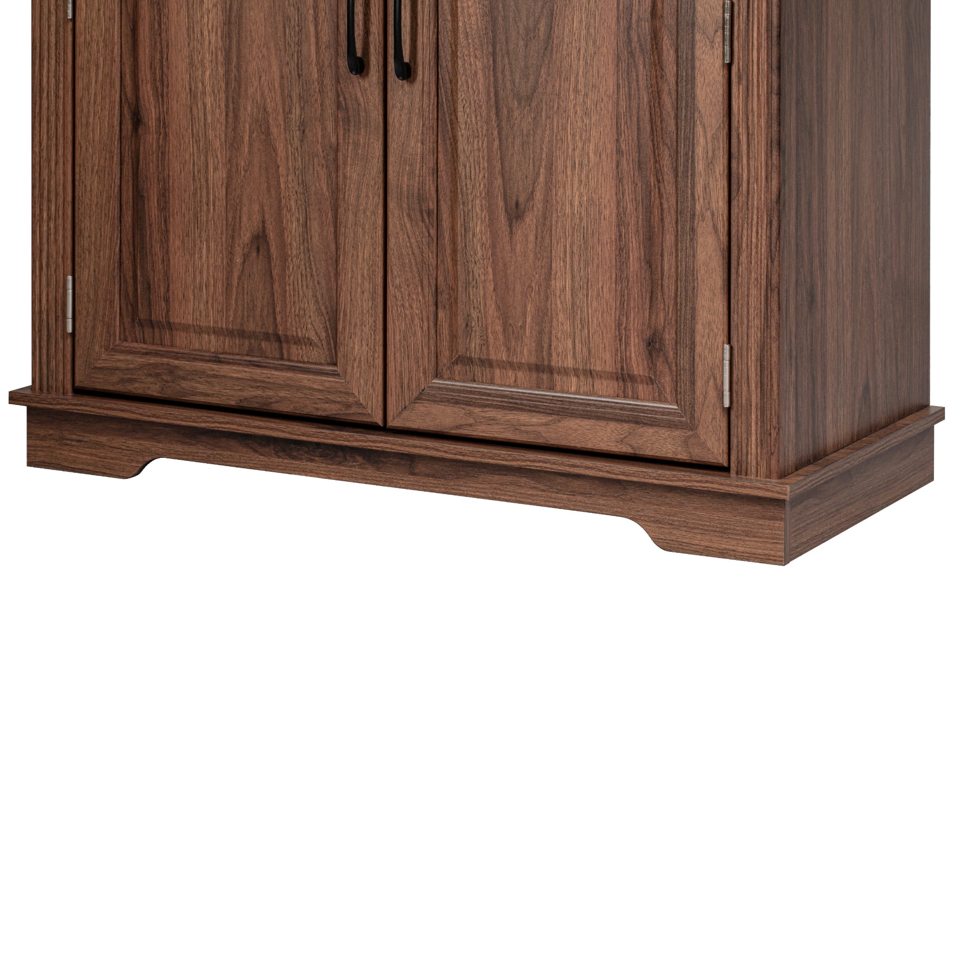 K&K 71" Tall Kitchen Pantry Cabinet with 3 Pull Out Cabinet Organizers, Farmhouse Embossed Texture Storage Cabinet with 6 Door Shelves, 2 Drawers, Freestanding Cupboard for Kitchen, Dining Room Brown image 5