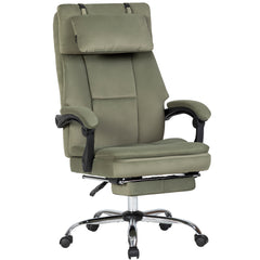 Office Chair, Big and Tall Executive Office Chair with Footrest & Removable Headrest, High Back Ergonomic Computer Desk Chair Work Chair With Comfortable Frosted Velvet (Green)