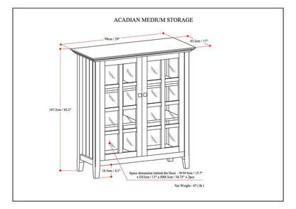 Acadian 39 inch Wide Solid Wood Transitional Storage Cabinet in Light Golden Brown image 8