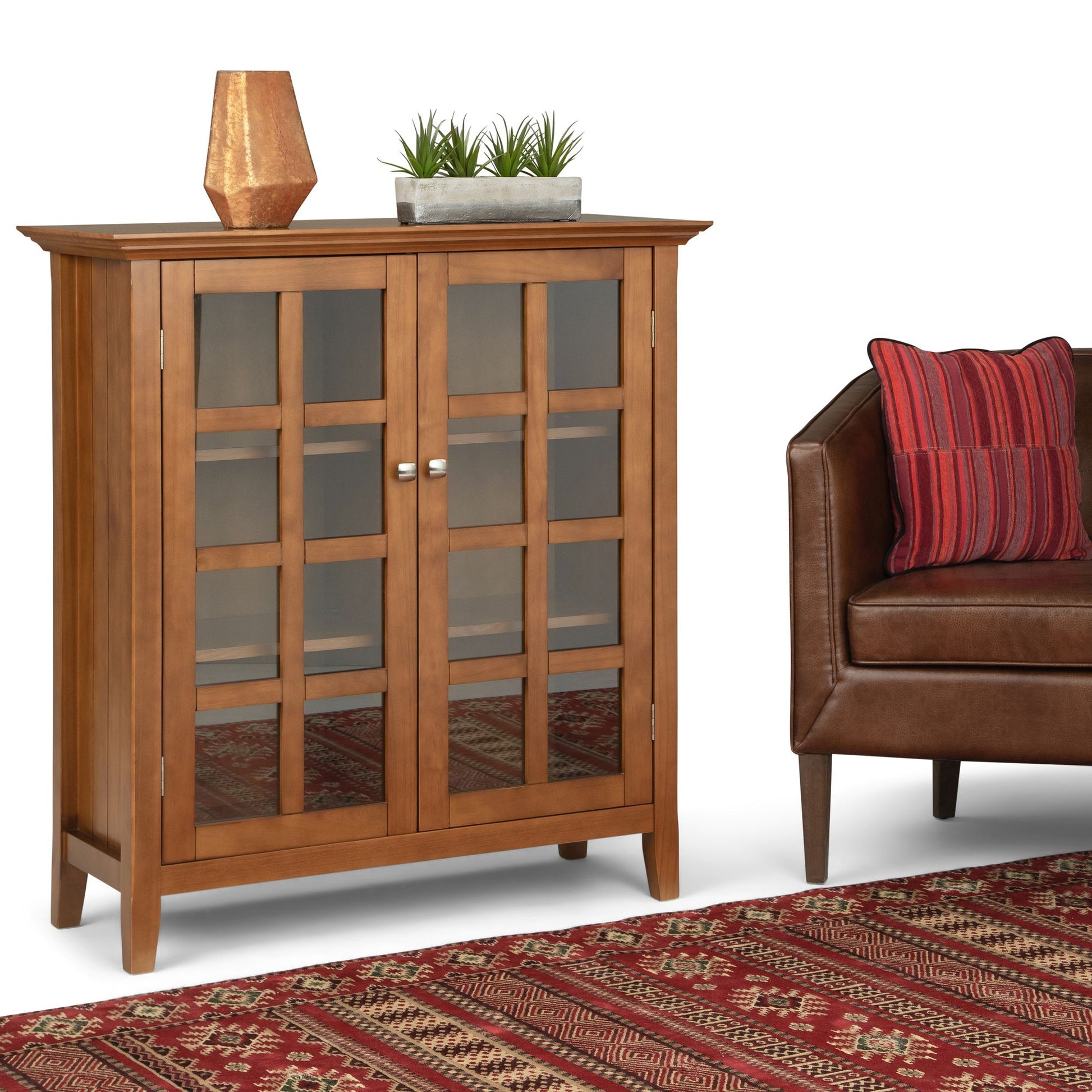 Acadian 39 inch Wide Solid Wood Transitional Storage Cabinet in Light Golden Brown image 9