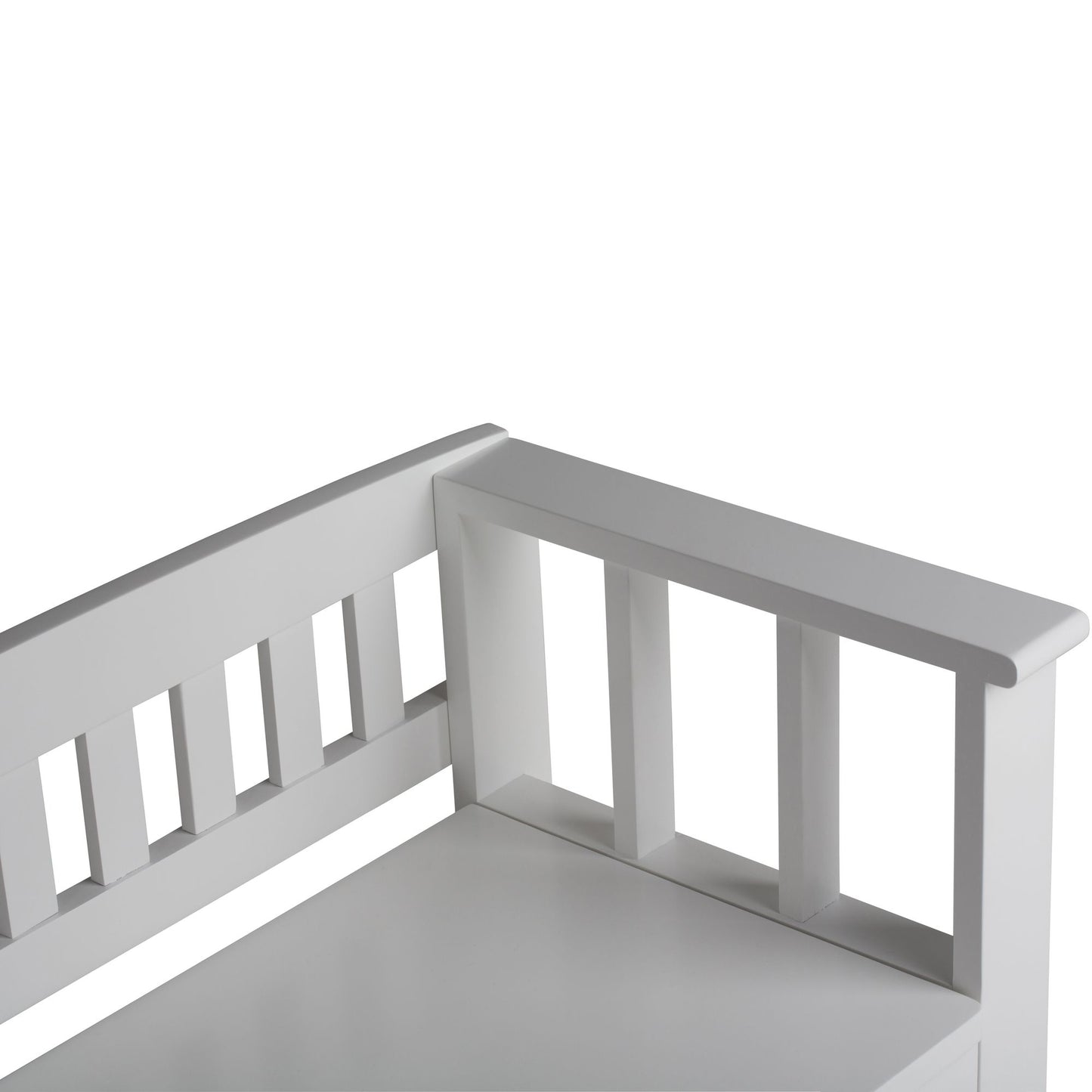 Acadian 48 inch Wide Solid Wood Entryway Storage Bench in White image 4