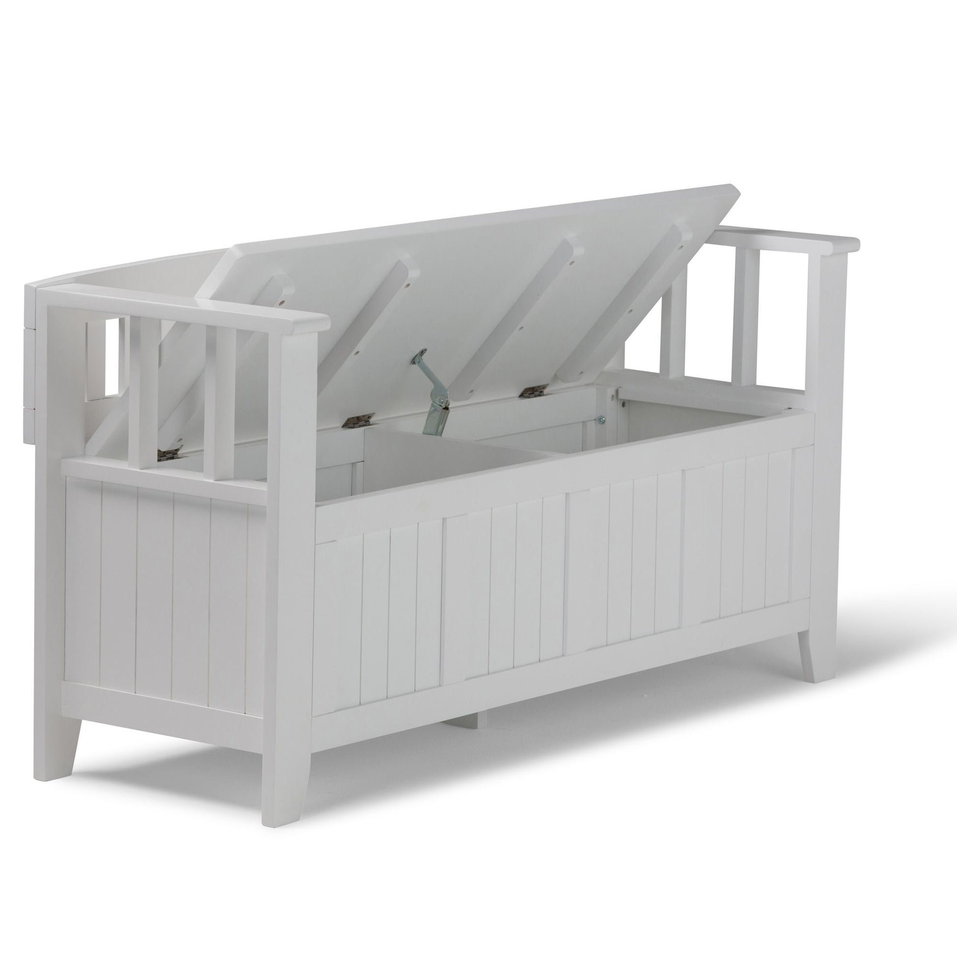 Acadian 48 inch Wide Solid Wood Entryway Storage Bench in White image 6