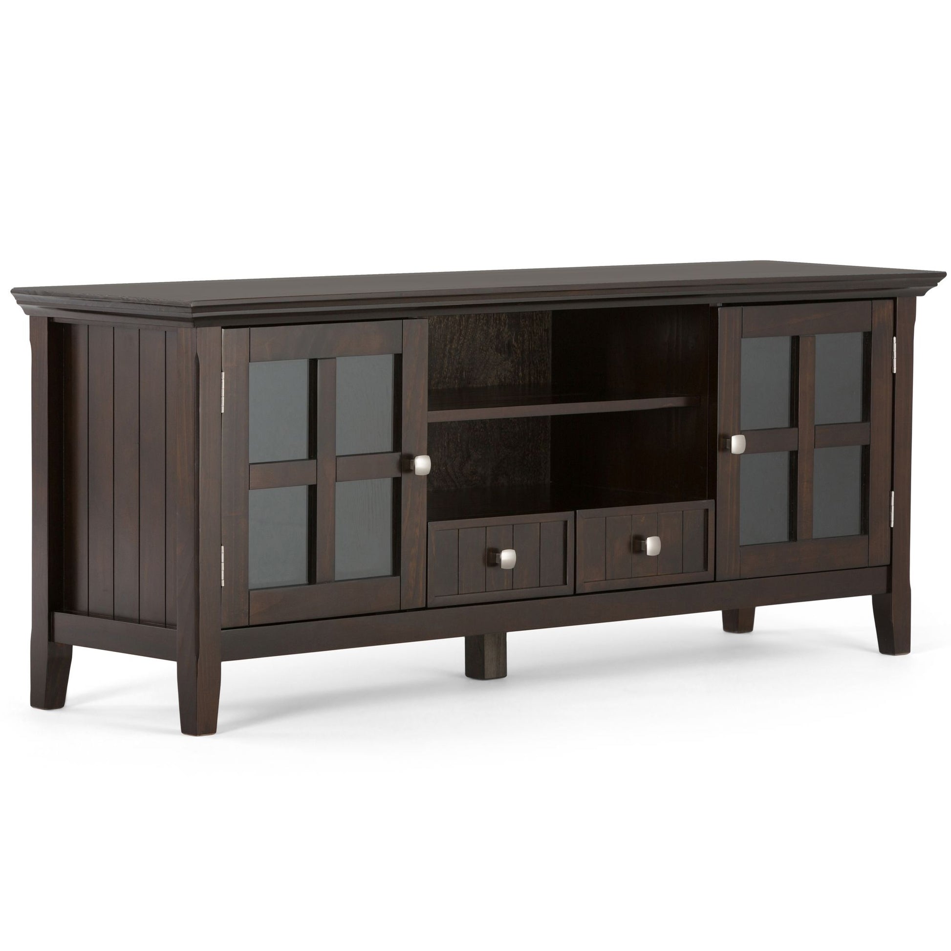 Acadian 60 inch Wide Solid Wood TV Stand in Brunette Brown For TVs up to 65 inches image 2