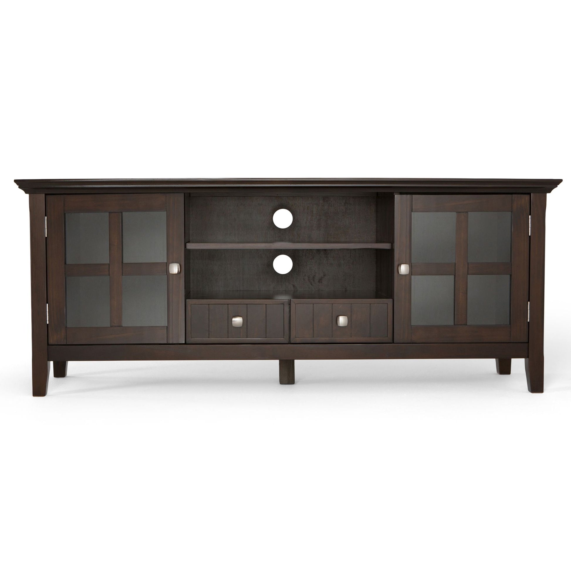 Acadian 60 inch Wide Solid Wood TV Stand in Brunette Brown For TVs up to 65 inches image 6