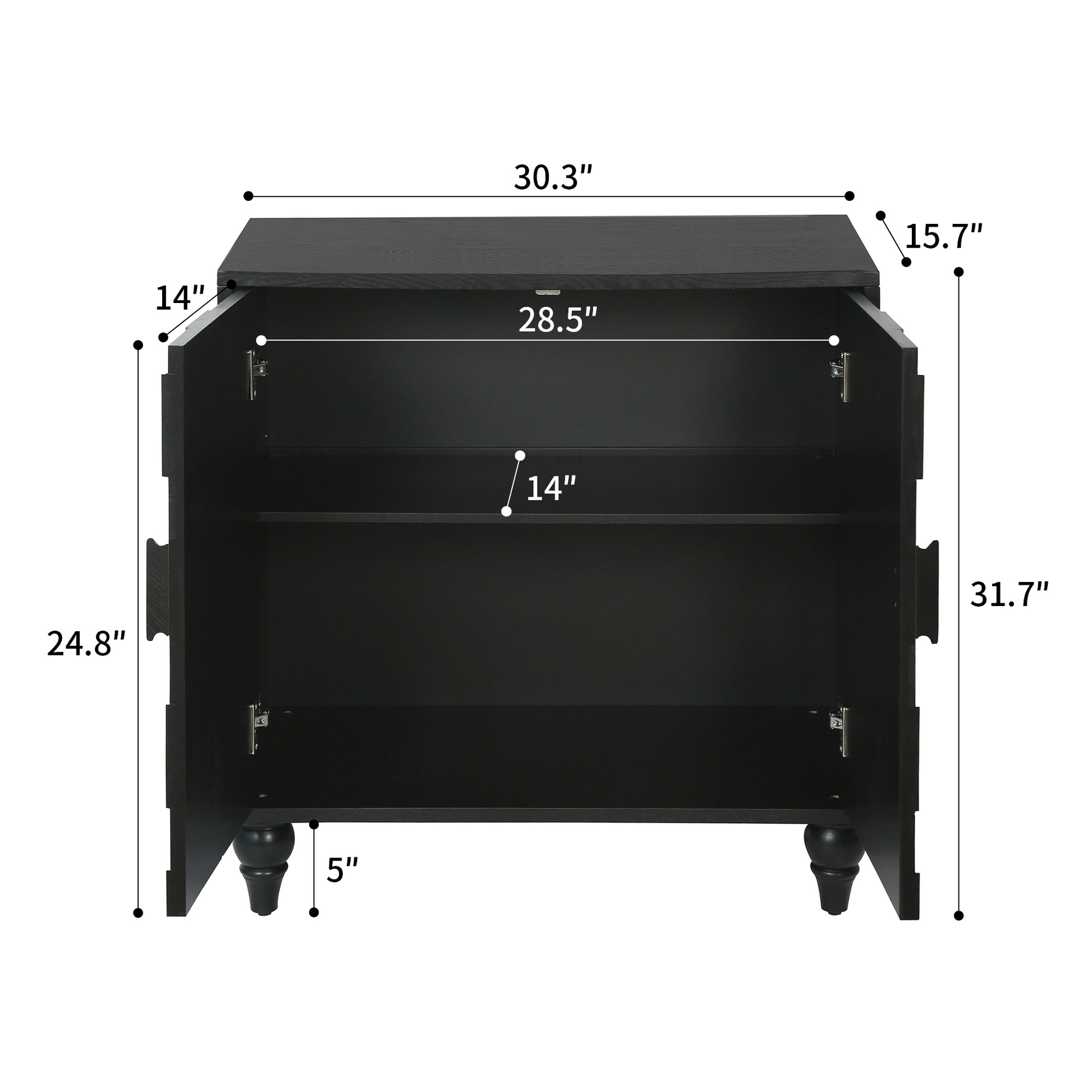 30.31" Sideboard With With Honeycomb Pattern, Modern Accent Cabinet image 7