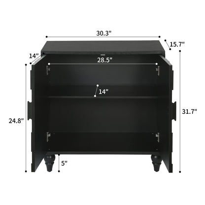 30.31" Sideboard With With Honeycomb Pattern, Modern Accent Cabinet image 7