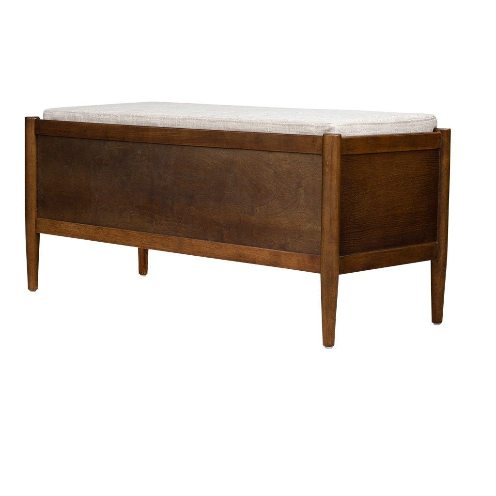 Accent Bench with Storage and Upholstered Cushion image 4