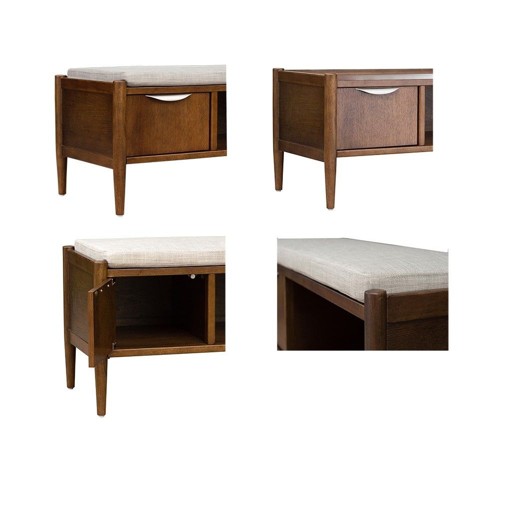 Accent Bench with Storage and Upholstered Cushion image 6