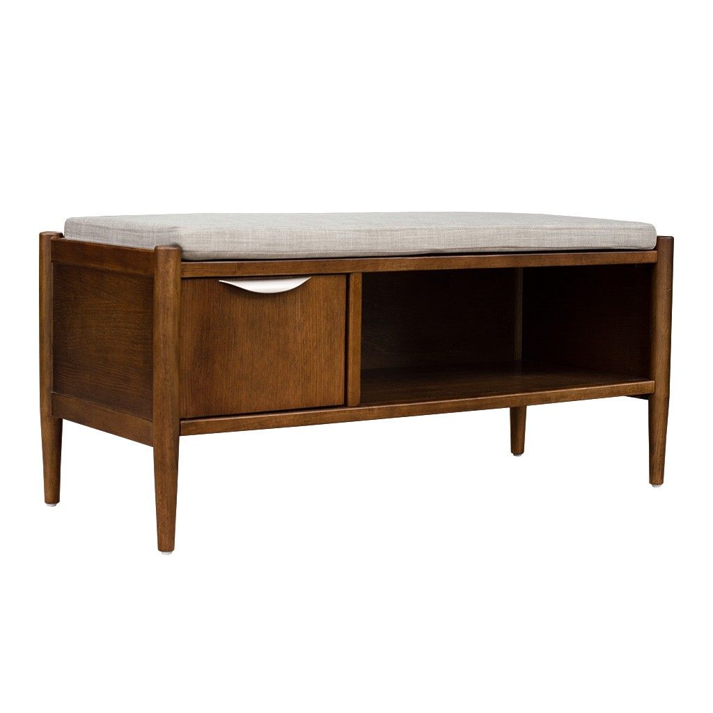 Accent Bench with Storage and Upholstered Cushion image 3