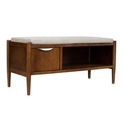Accent Bench with Storage and Upholstered Cushion image 3