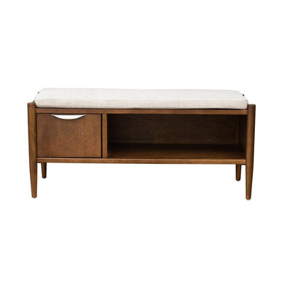 Accent Bench with Storage and Upholstered Cushion image 2