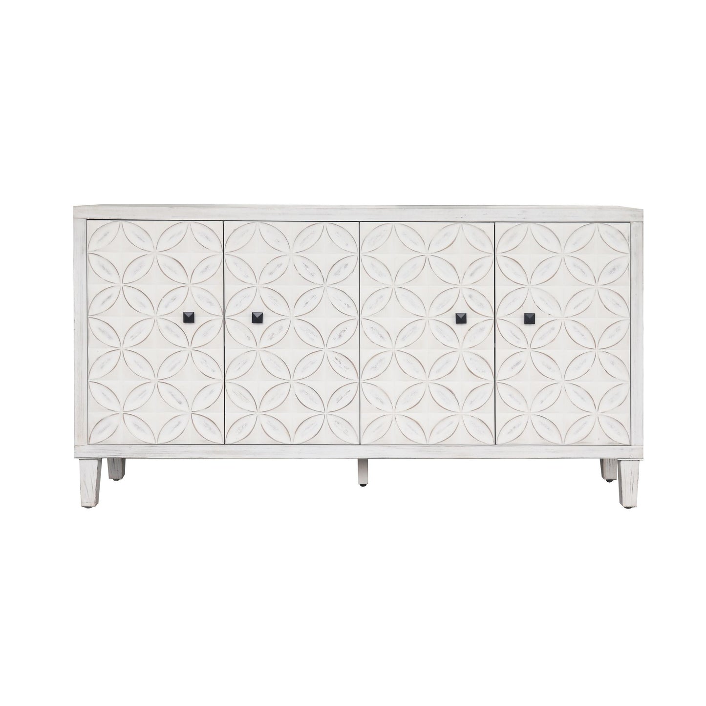 Accent Cabinet 4 Door Wooden Cabinet Sideboard Buffet Server Cabinet Storage Cabinet, for Living Room, Entryway, Hallway image 6