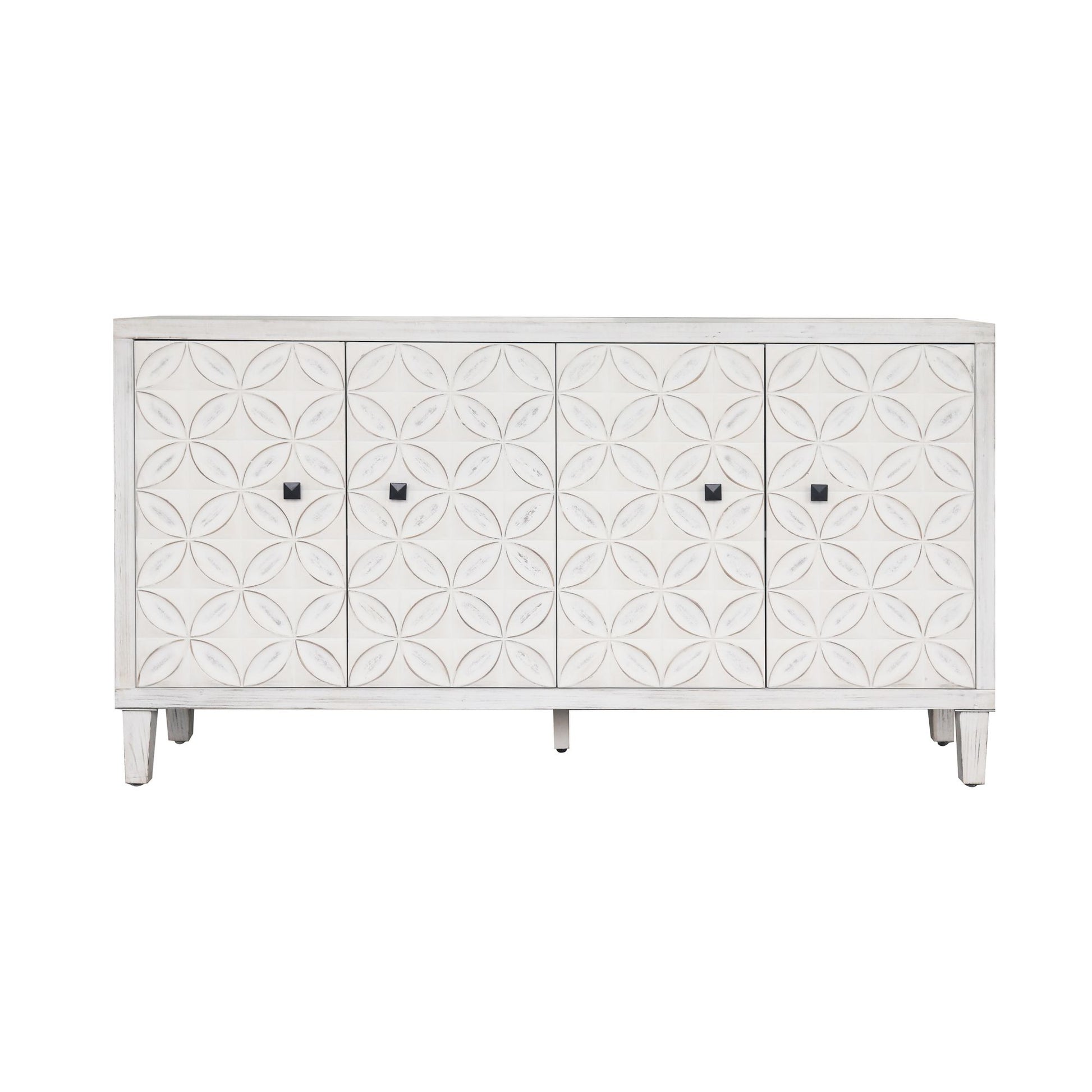 Accent Cabinet 4 Door Wooden Cabinet Sideboard Buffet Server Cabinet Storage Cabinet, for Living Room, Entryway, Hallway image 6