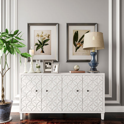 Accent Cabinet 4 Door Wooden Cabinet Sideboard Buffet Server Cabinet Storage Cabinet, for Living Room, Entryway, Hallway image 3