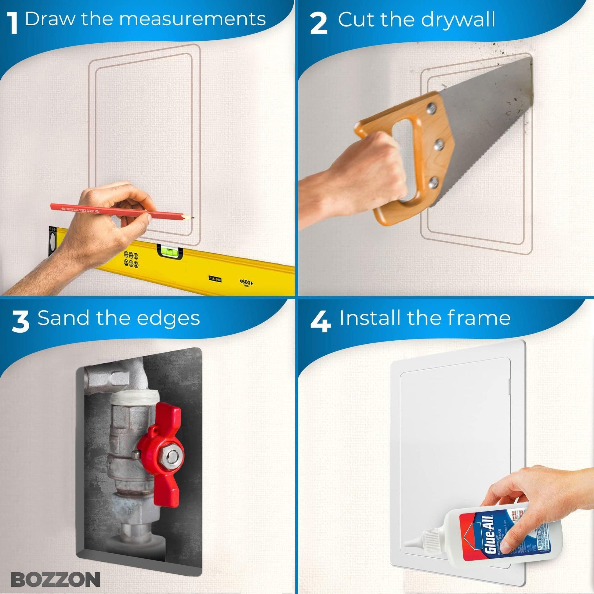 Access Panel for Drywall 12 x 16 inch Wall Hole Cover Access Door Heavy Durable Plastic White image 3