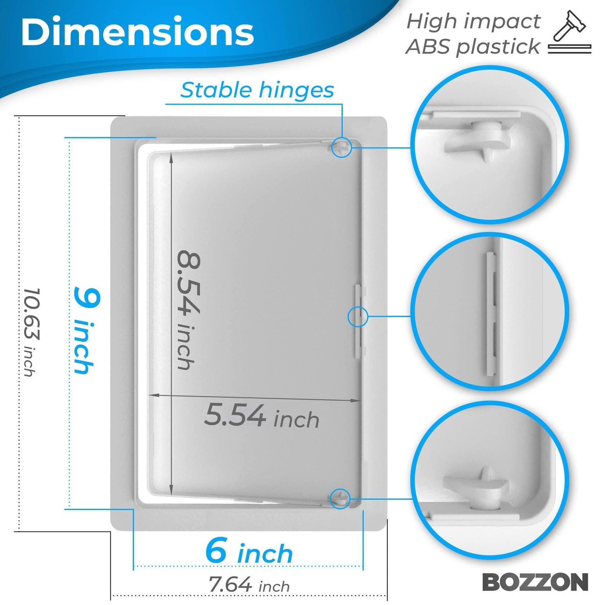 Access Panel for Drywall 6x9 inch Wall Hole Cover Access Door Heavy Durable Plastic White image 2