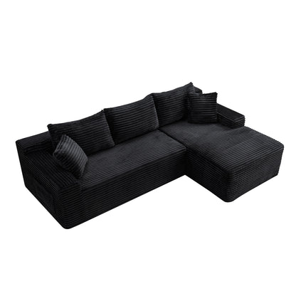 106.3" Cloud Modular Sectional Sofa Couch with L-Shape Chaise,Modern Minimalist Upholstered Couches for Living Room Bedroom,Deep Seat Corner Couch,No Assembly Required image 5