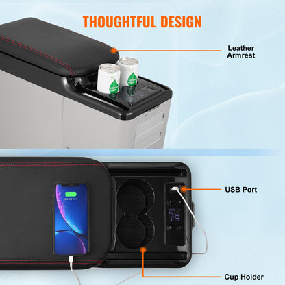 Car Refrigerator, 12 Volt Car Armrest Refrigerator Fridge, 15 L Single Zone Portable Freezer, -4℉-68℉ Adjustable Range, 12/24V DC and 100-240V AC Compressor Cooler for Outdoor, Camping image 9