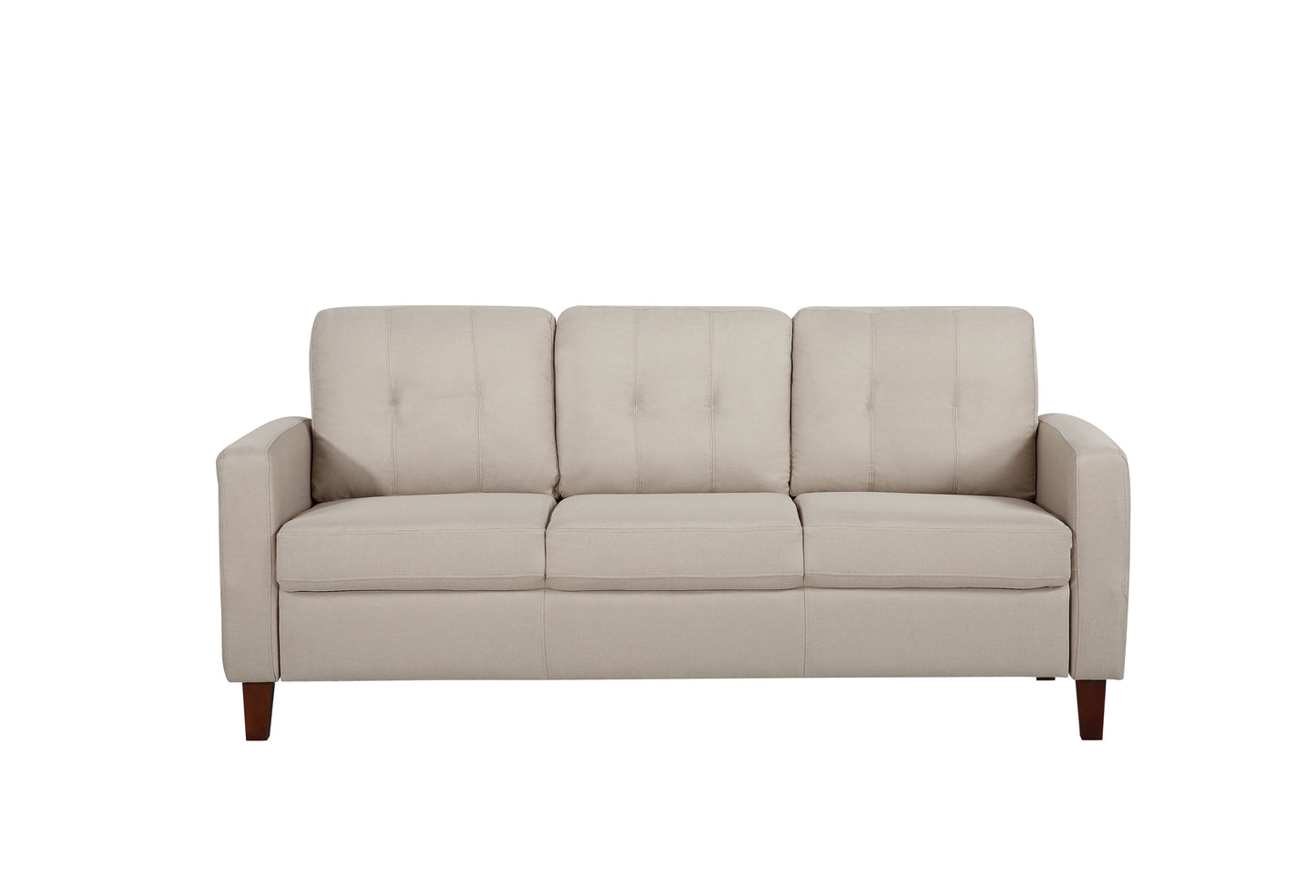 Piped Trim Square Arm Button Tufted Upholstered Accent Chair, Polyester Fabric Single Sofa Chair for Living Room image 5