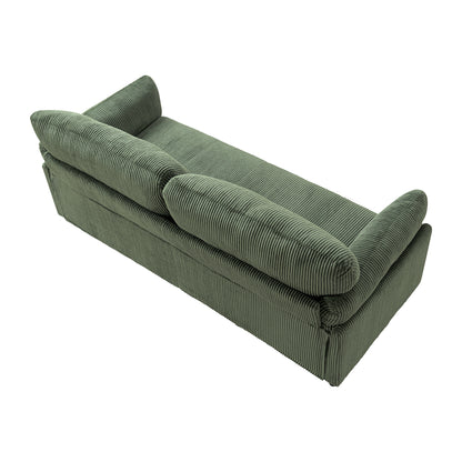 82.6" Corduroy Loveseat Sofa, Mid-Century Modern 2-Seater Couch, Iron & Wood Frame Construction,Soft Fabric Upholstered Love Seat for Living Room & Bedroom image 5