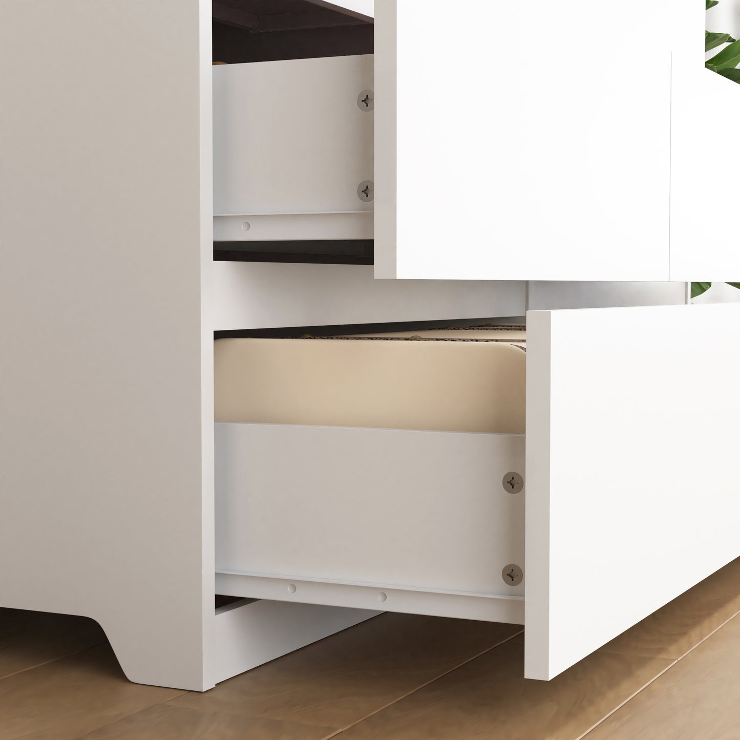 6 Drawer Storage Cabinet,Dresser, Wood Storage Tower Clothes Organizer, Wide Chest of 6 Drawers, Large Storage Space for Bedroom, Hallway, Entryway Living Room White image 8