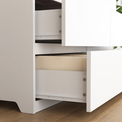 6 Drawer Storage Cabinet,Dresser, Wood Storage Tower Clothes Organizer, Wide Chest of 6 Drawers, Large Storage Space for Bedroom, Hallway, Entryway Living Room White image 8