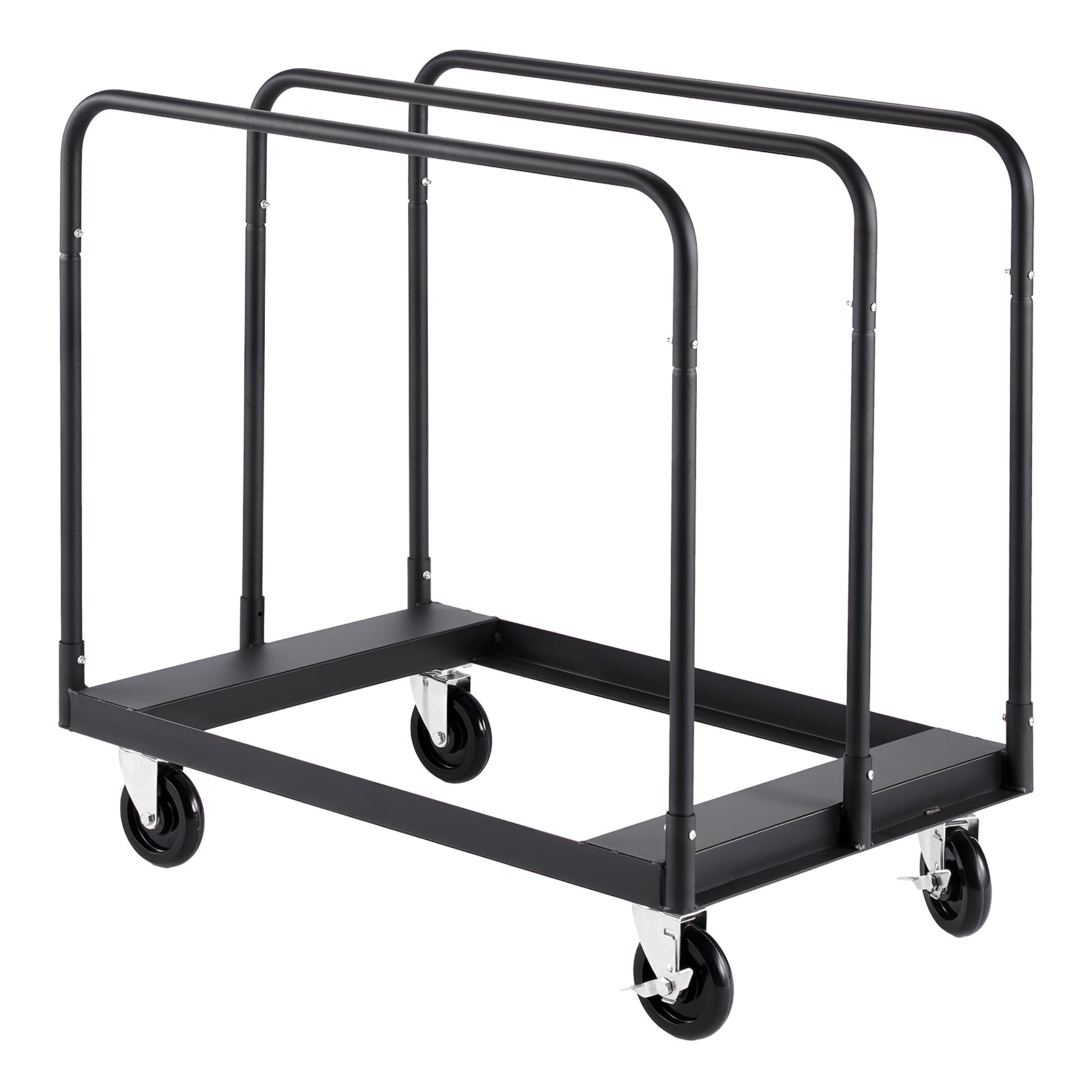 Drywall Cart Dolly, 1800 lbs Load Capacity, Steel Panel Truck Cart with 5 inch Swivel Casters, Lumber Drywall Dolly with with Tie-Down Strap & 3 Side Handrails for Factory, Warehouse, Garage, Black image 1