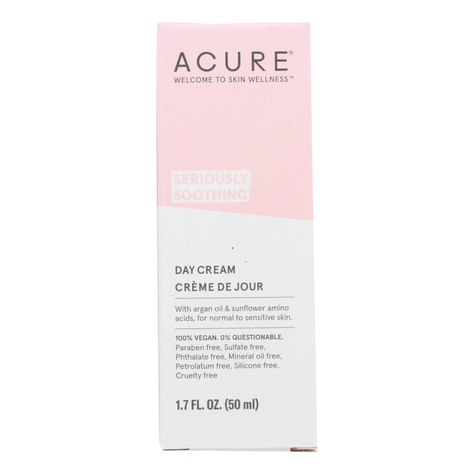 Acure Sensitive Facial Cream - Argan Oil And Sunflower Amino Acids - 1.75 Fl Oz. image 1