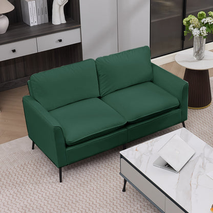 TS Cat paw leather upholstered sofa loveseat,Nordic retro light luxury living room balcony bedroom single casual sofa chair Double sofa + two pack combination(Green) image 3