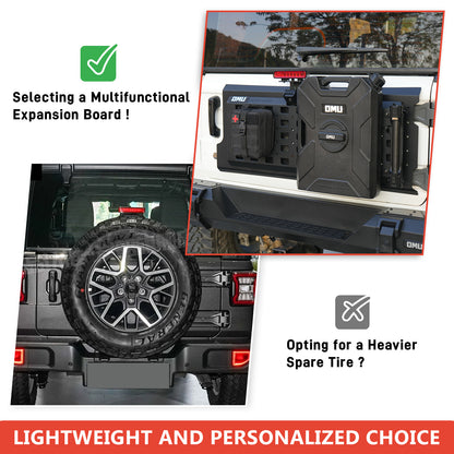 OMU Genesis Series Multi-Function Tailgate Expansion Panel For 2018+ Jeep Wrangler JL - Heavy-Duty Aluminum MOLLE Panel, Corrosion Resistant, No-Drill Installation, Off-Road Storage Organizer image 5