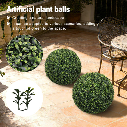 18.5IN Topiary Balls Artificial Outdoor Faux Boxwood Plants Large Green Decorative Spheres for Garden Front Porch Patio Planter Decoration, 2pcs/set image 4