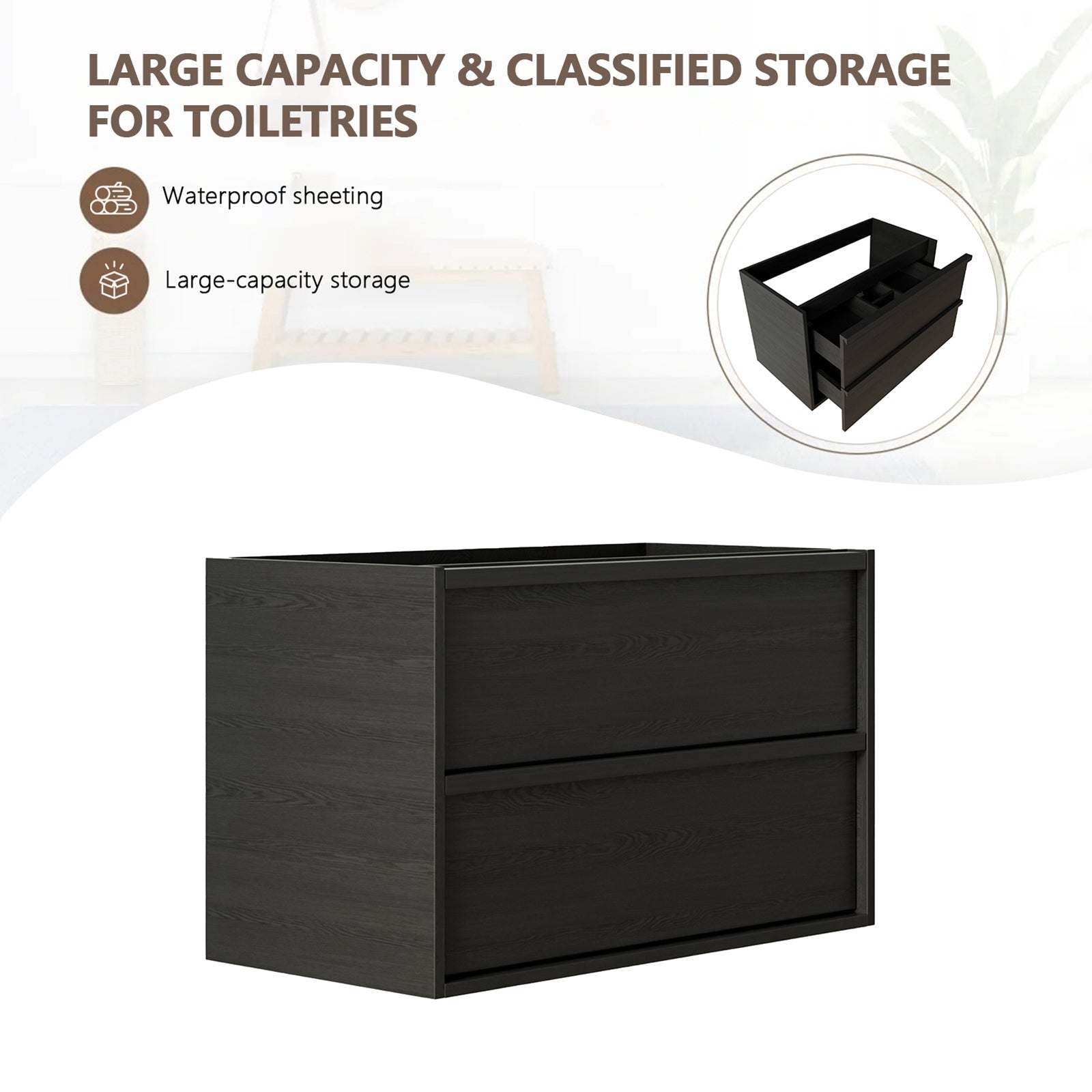 36 Inch Bathroom Vanity, KD-PACKING-(Only Vanity, Without Basin) image 5
