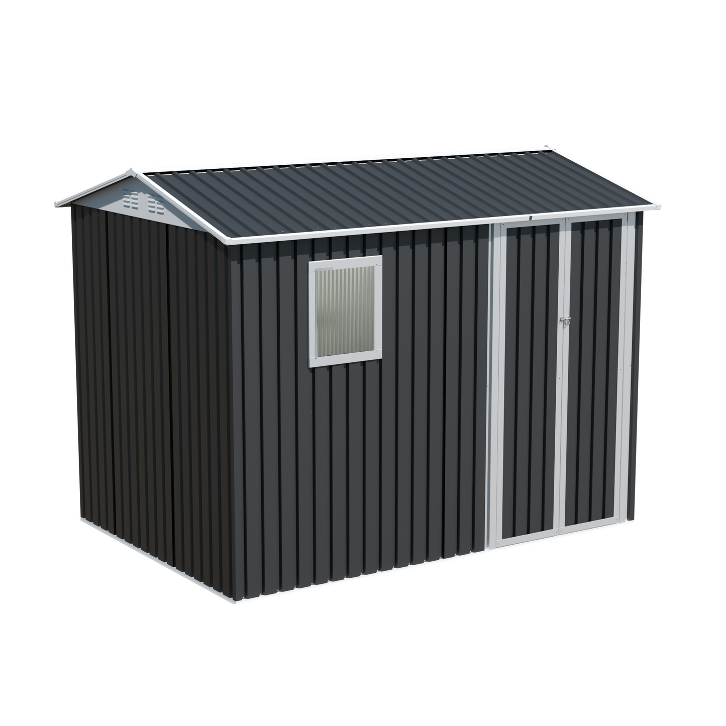 9x6 FT Metal Garden Shed with 1 Windows for Outdoors Patio Hinge Doors Storage Sheds image 5