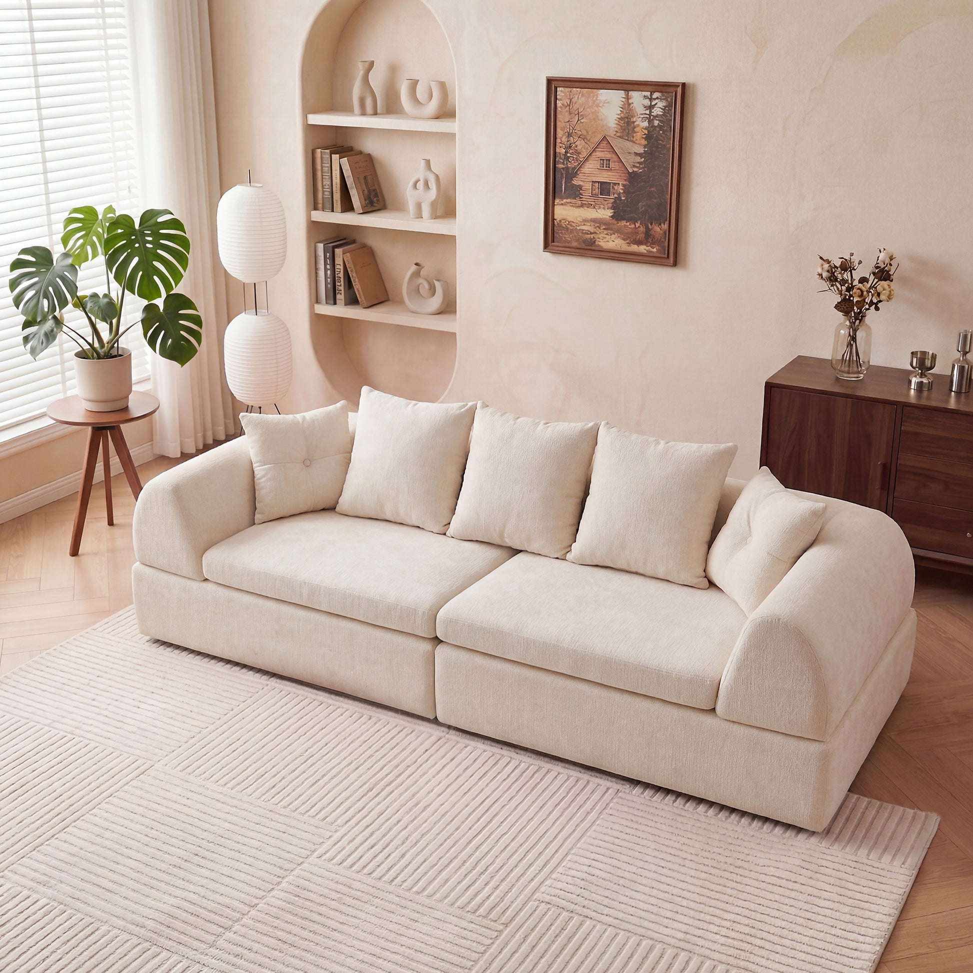 Cloud Modular Sectional Sofa - Shape Boneless Couch & Deep Fluffy Seat, No Assembly Required for Living Room Bedroom image 4