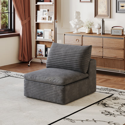 1 Middle Seat+1 Ottoman,Dark Grey image 3