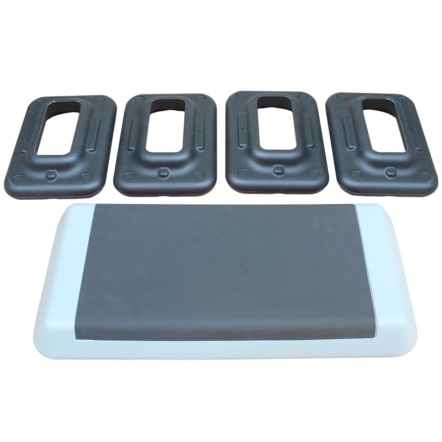 Adjustable Workout Aerobic Stepper in Fitness & Exercise Step Platform Trainer Gray Black with 2 Risers image 5