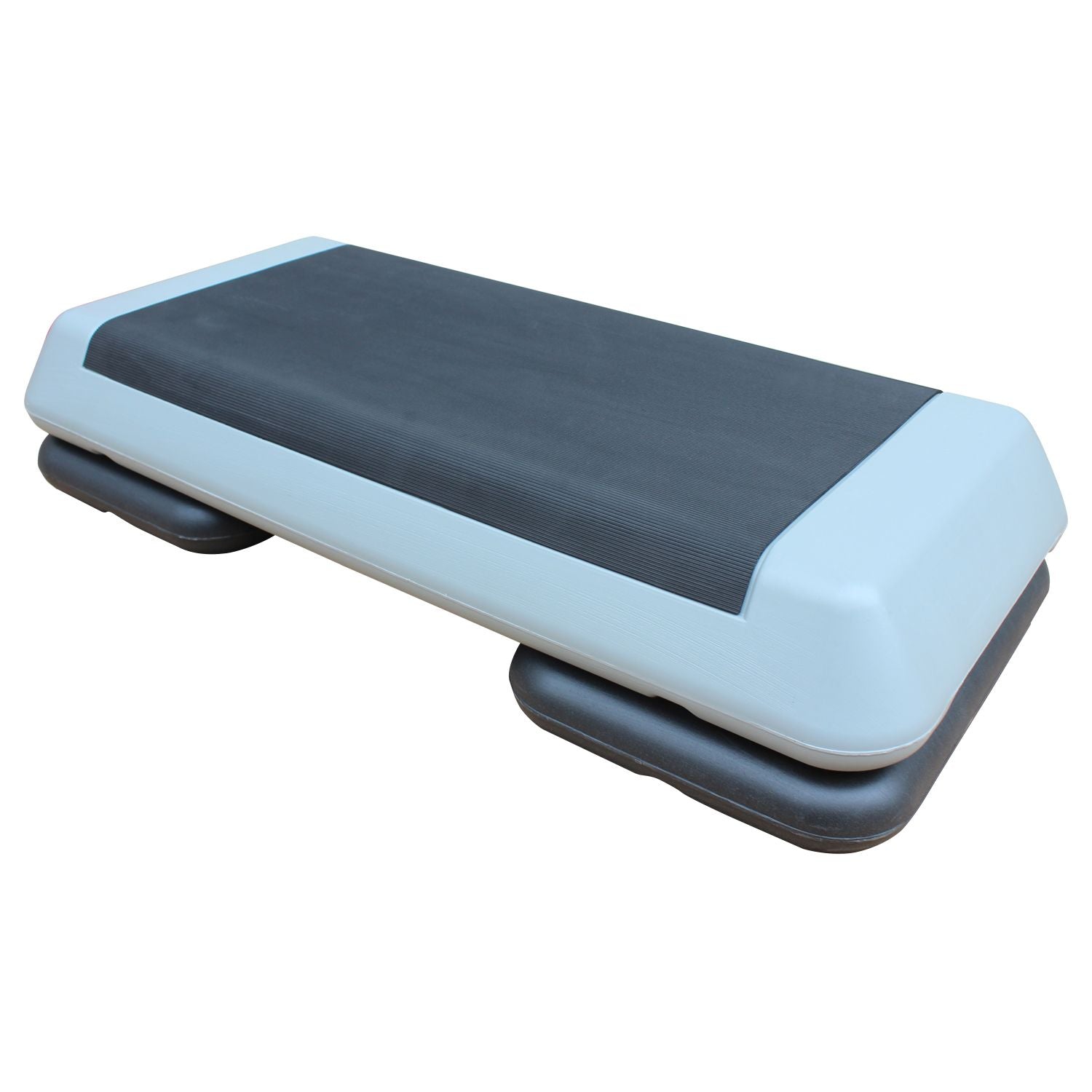 Adjustable Workout Aerobic Stepper in Fitness & Exercise Step Platform Trainer Gray Black with 2 Risers image 1