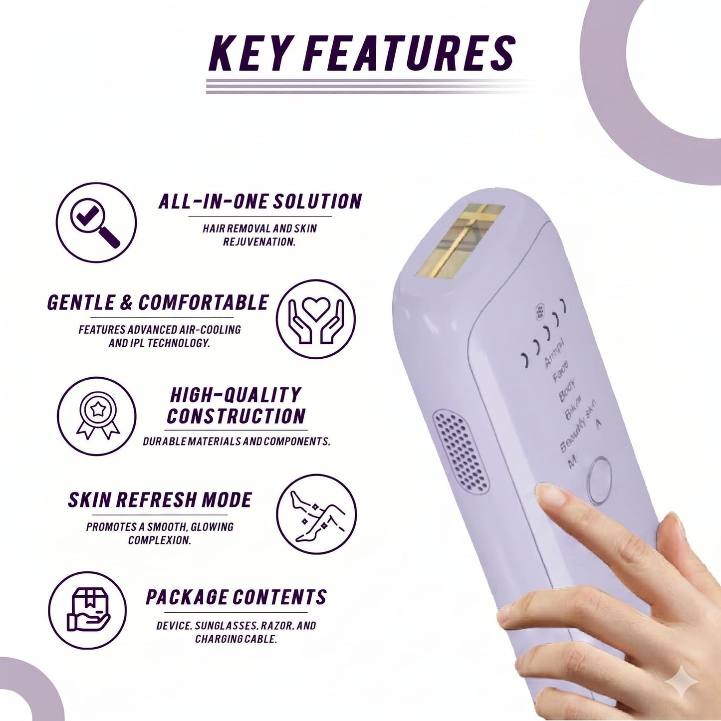 Advanced Hair Trimmer for Women – Gentle At-Home Face and Body Groomer with Protective Kit image 3