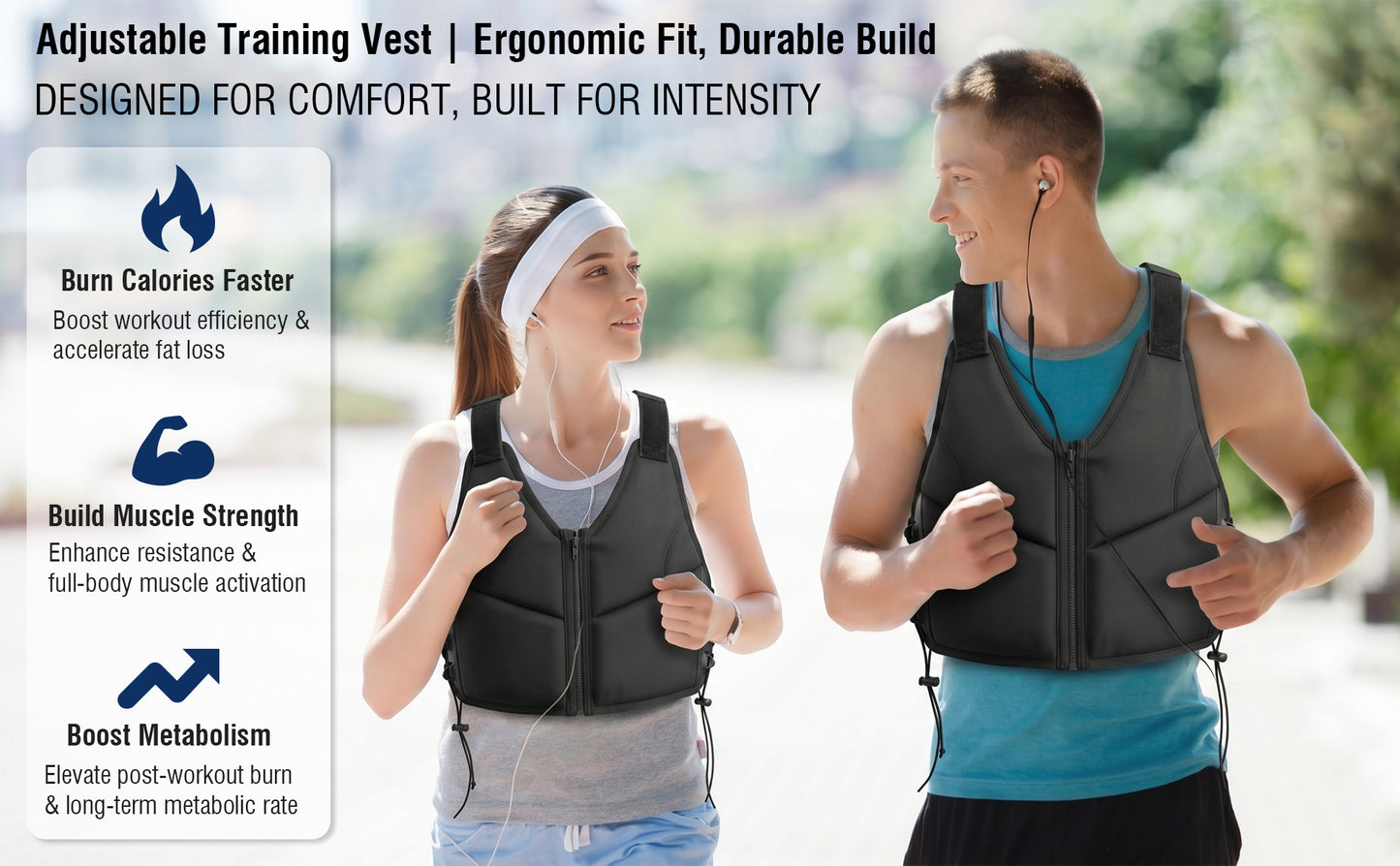 10LBS Adjustable Weighted Vest for Women, Breathable Workout Vest with Zipper & Lace-Up Design, for Running, Walking & Strength Training image 4