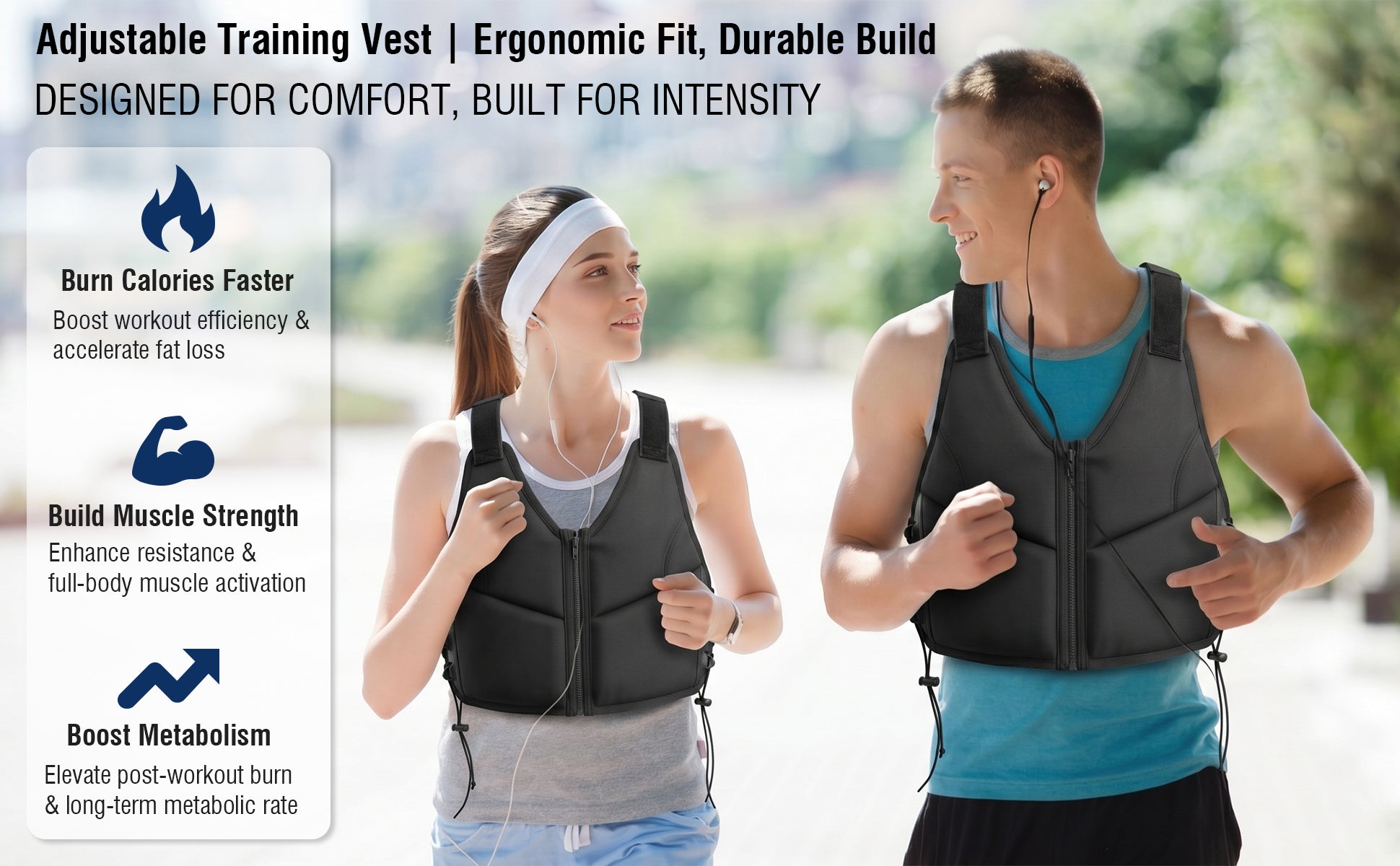 10LBS Adjustable Weighted Vest for Women, Breathable Workout Vest with Zipper & Lace-Up Design, for Running, Walking & Strength Training image 4