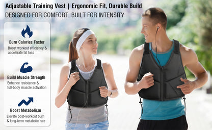 10LBS Adjustable Weighted Vest for Women, Breathable Workout Vest with Zipper & Lace-Up Design, for Running, Walking & Strength Training image 4