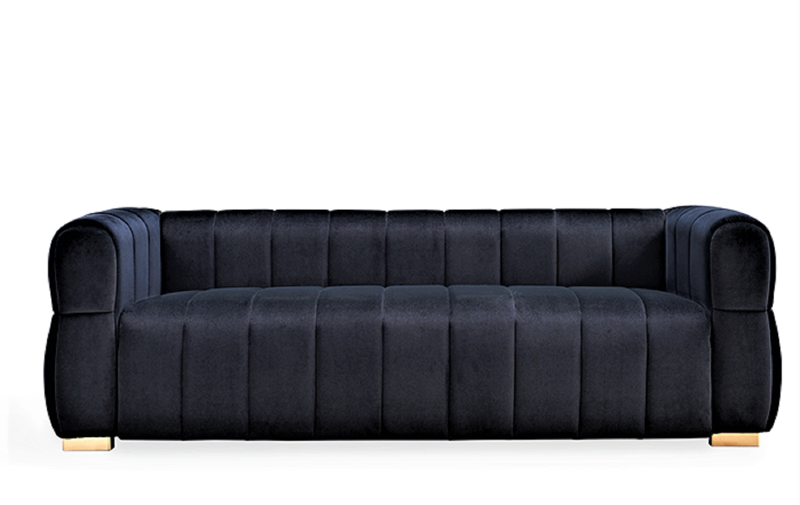 Velvet Sofa with Tufted Low Back Design, Sophisticated 3 Seater Couch for Living Rooms, 89 Inch Wide, Easy Assembly image 4