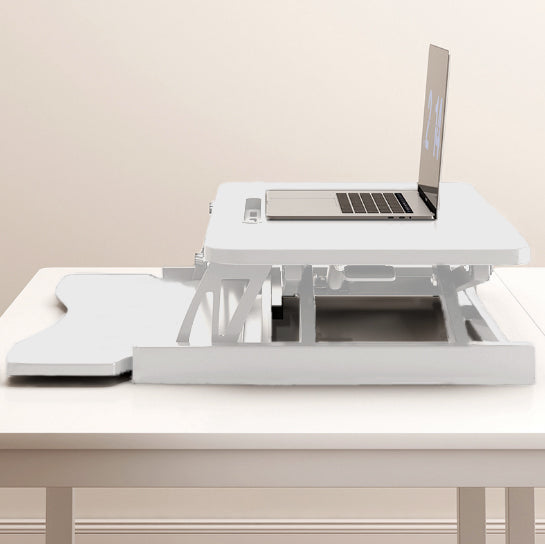32 Inch Desk Converter, Height Adjustable Sit to Stand Riser, Dual Monitor and Laptop Workstation with Wide Keyboard Tray, Standing Computer Desk, WHITE image 6