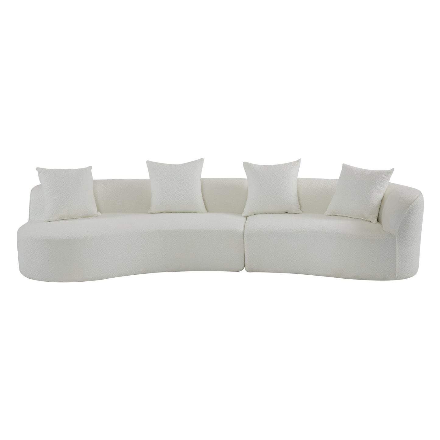 126"Curved Sectional Sofa (Beige-D28 Full Foam) image 6