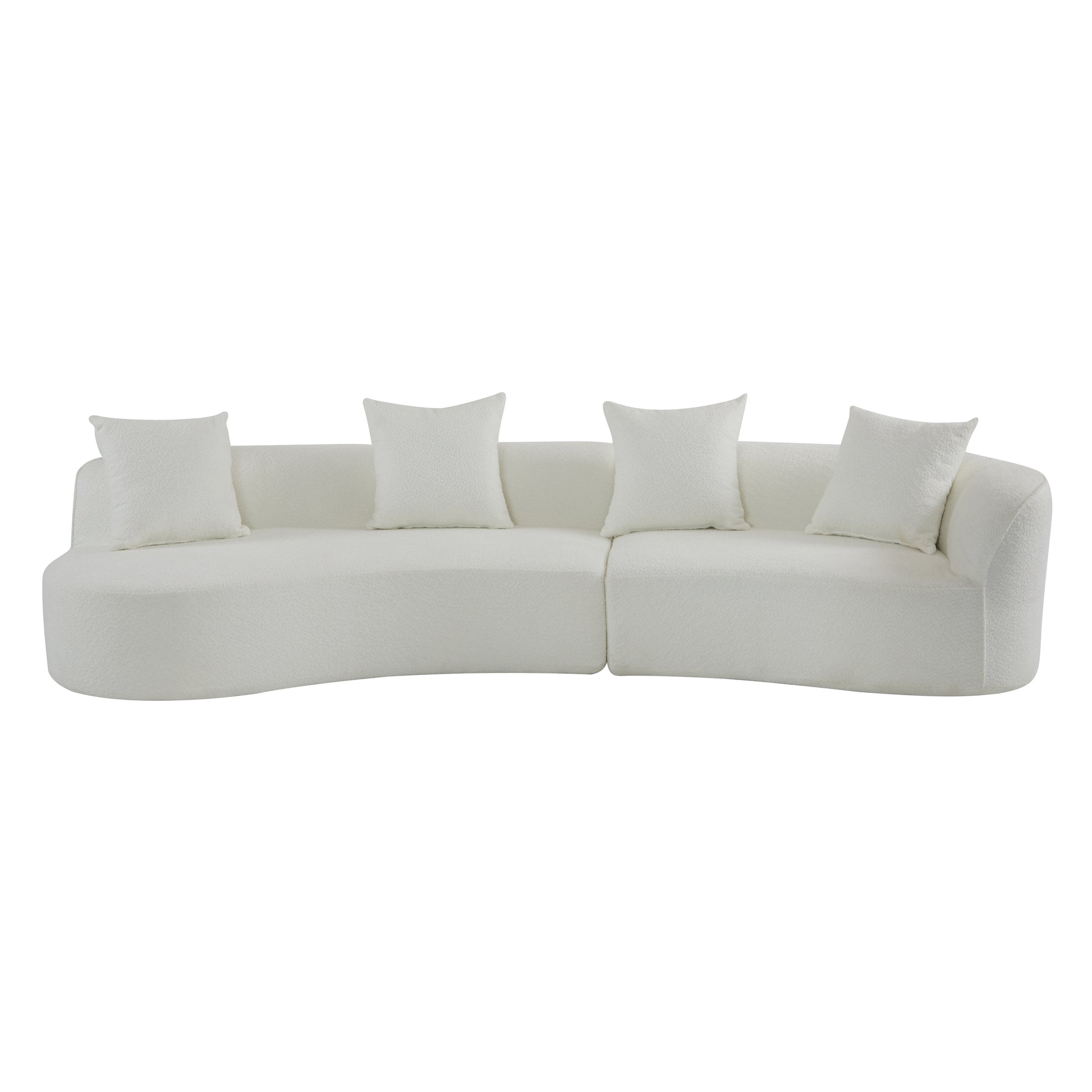 126"Curved Sectional Sofa (Beige-D28 Full Foam) image 6