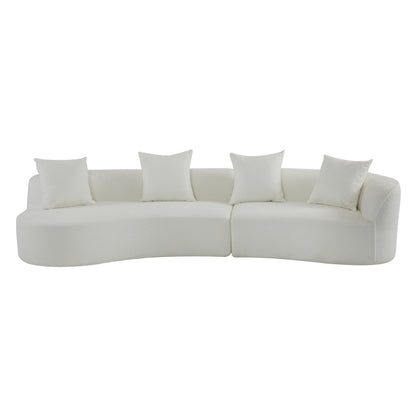 126"Curved Sectional Sofa (Beige-D28 Full Foam) image 6