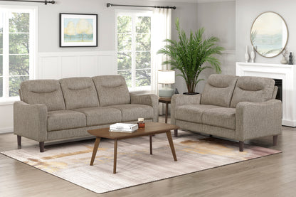 Contemporary Brown Sofa Chenille Fabric Upholstery Foam Comfort Solid Wood Living Room Furniture 1pc image 7