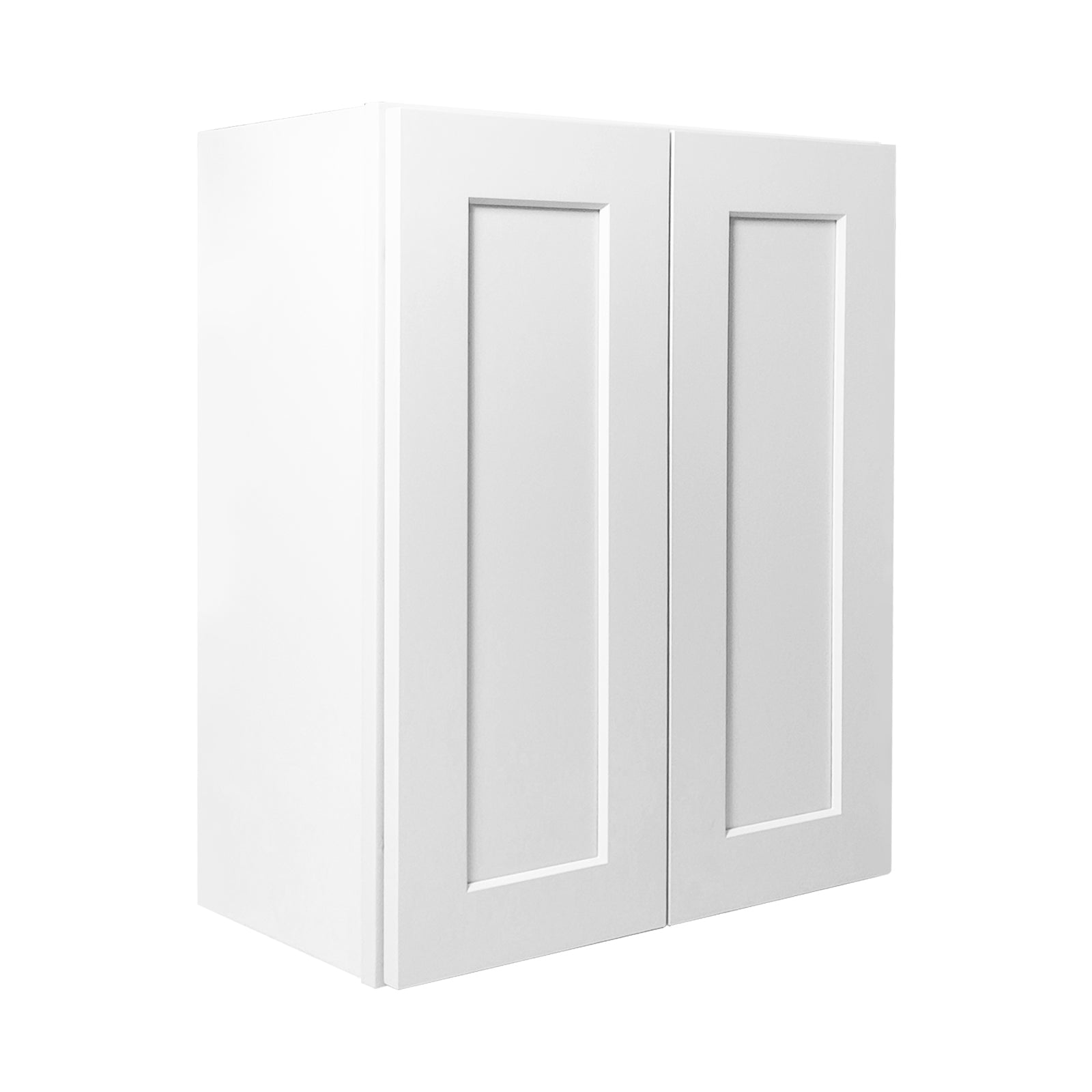 24 Inch White Shaker Double Door Wall Cabinet Solid Wood with 2 adjustable shelves Ready to Assemble for Kitchen,Bathroom,Laundry and Garage Storage(24"W×12"D×30"H) image 3