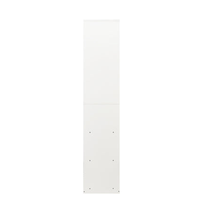 Freestanding Closet System, Stand-Alone Wardrobe with 6 open Shelves,74.8'' Heigh Closetwith 1 Wood Drawers, Wood Walk-in Closet with 2 Hanging Rod, White image 5